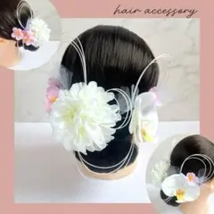 2.【フローリストが作る】ヘアアクセサリー　髪飾り　卒業式　結婚式　蘭　成人式