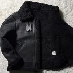 【雰囲気抜群】フライトジャケット　B-3 羊革　ムートン　ブラック