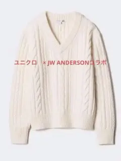 匿名送料込み【美品】ユニクロ× JW ANDERSONケーブルＶネックセーターM
