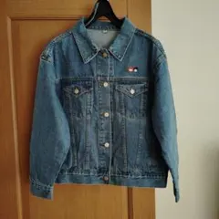 デニムジャケット Gジャン ワンポイント刺繍