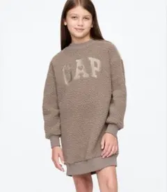 GAP ボア トレーナーワンピース 150cmブラウンのサムネイル