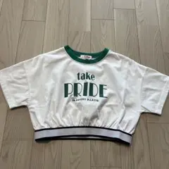 ピンクラテ　短丈リンガーTシャツ　グリーンのサムネイル
