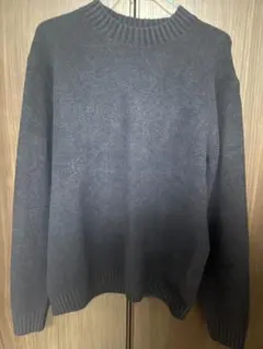最新 ユニクロ スフレヤーンクルーネックセーター M ブルー 471229