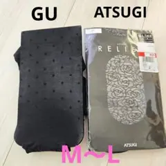 ATSUGI ローズ柄 GU ドット柄 30デニール M～L シアー