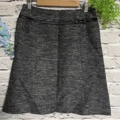 【超美品】ナチュラルビューティーベーシック ツイード スカート 膝丈 ウール混