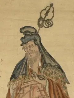 「極彩色木版 水天図」木版画 掛軸 1幅|仏教美術 仏画 江戸時代 真言宗 極彩色木版 水天図」木版画 掛軸 1幅|仏教美術 仏画 江戸