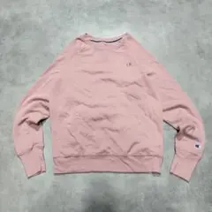 00s Champion ワンポイント スウェット ピンク 刺繍ロゴ Lのサムネイル