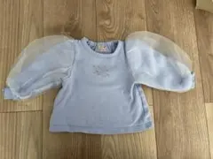 薄紫色 シースルーパフスリーブ トップス