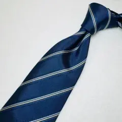 【ROCHI】ネクタイ ストライプ レジメンタル ネイビー