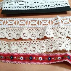 手芸　ハンドメイド　レース　レースリボンセット　半端レースリボン