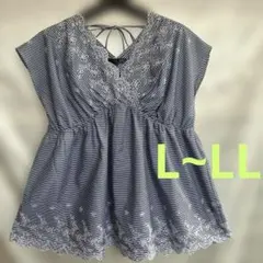 SUGAR SPOON 大きいサイズ 刺繍レース ノースリーブ チュニック LLのサムネイル
