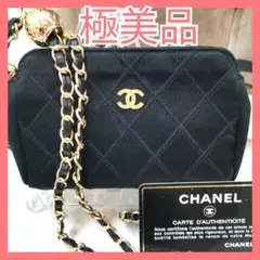 【極美品】シャネルCHANELマトラッセ黒ポーチ正規品ココマーク35-10
