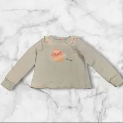 【mezzo piano】カップケーキ刺繍フリルトレーナー130