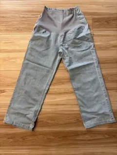 デニムワイドストレート マタニティパンツ L