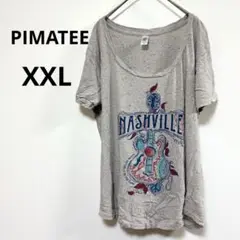 PIMATEE 【XXL】NASHVILLE グラフィックTシャツ 半袖 グレー