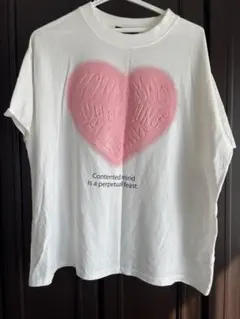 ハートプリント 半袖Tシャツ ホワイト