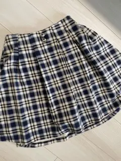 ネイビー/ベージュ チェック フレアスカート F