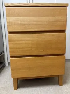 無印良品　タモ材 3段 チェストのサムネイル