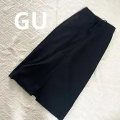 GU ジーユー　レースアップミディースカート　ブラック　M