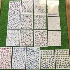 ネイルシール　蝶モチーフ他色々まとめ売り　17枚