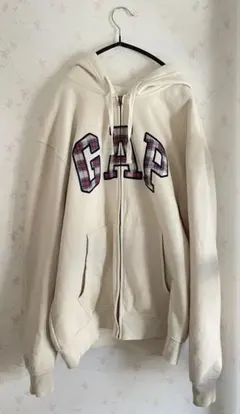 GAP リラックスフィット GAPロゴ ジップアップパーカー