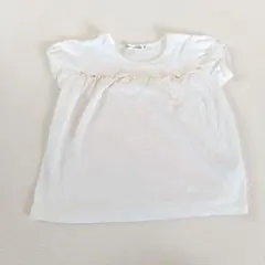 BeBe　フリル付きホワイトTシャツ　130cm