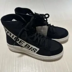 PRIDE BIS 英字ロゴ　ハイカットスニーカー　ブラック　24cm