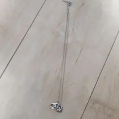 シルバー ハートと波形チャーム ネックレス