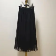 GU チュール フレアスカート 黒 ブラック
