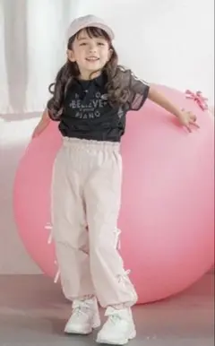 メゾピアノ　リボンライン パラシュートパンツ　110