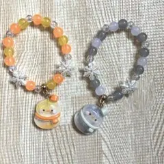雪だるまブレスレット2個セット