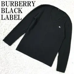 バーバリーブラックレーベル 長袖カットソー 総柄 ブラック 2 B3210