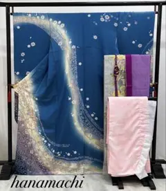 振り袖　フルセット　長襦袢　朧　金彩加工　刺繍入り　金通し　成人式　711