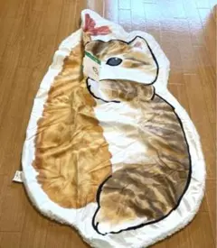 モフサンドエビフライにゃん裏ボアブランケット膝掛けお昼寝毛布猫2点セットひざ掛け