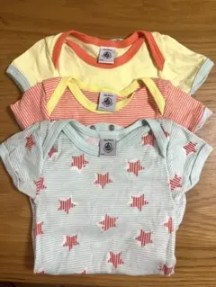 【美品】プチバトー　ロンパース3点セット