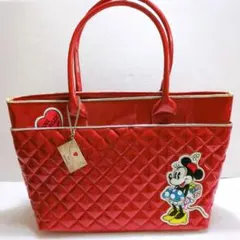 ディズニー サマンサベガ ミニー エナメル トートバッグ 赤 レッド