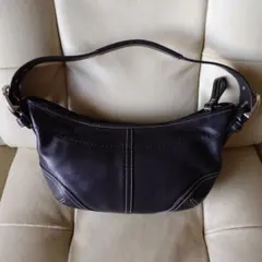 COACH コーチ ホーボー ワンショルダー ハーフムーン レザー ブラック