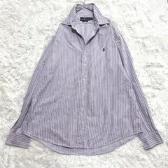 ラルフローレン 2XL相当 ストライプBD長袖シャツ CUSTOMFIT
