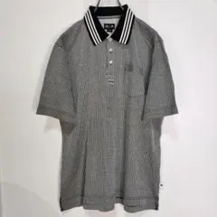 adidas メンズストライプポロシャツ サイズM/M