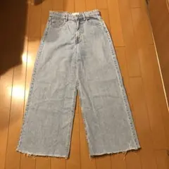 ZARA ワイドレッグデニムパンツ EUR34USA2MEX24