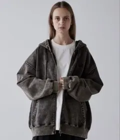 【CLEL】ヘビーウェイト ロゴ刺繍フルジッ プパーカー