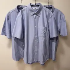 ユニクロ ドライノンアイロンジャージーシャツ ボタンダウン ブルー まとめ売り①