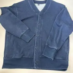 人気色☆UNIQLOメンズMサイズ　インディゴ　スウェットカーディガン　男女兼用
