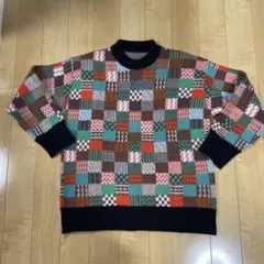 マルチカラー チェック柄 ニットセーター