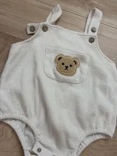 ホワイト クマ　　 ロンパース 90