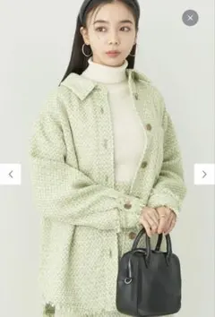 【新品】アースミュージックアンドエコロジー　ツイードシャツジャケットFサイズ