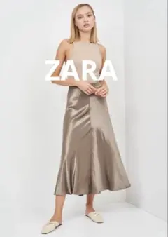 ZARA サテンフレアスカート XSサイズのサムネイル