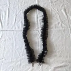 スマホショルダー ストラップ フリル ブラック