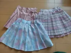 しまむらバースデー★130★スカパンキュロット３着セット