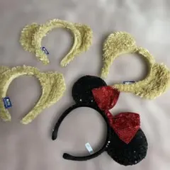 ディズニー　シー　ミニー　ダッフィー　耳付きカチューシャ　4点セット